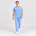 Men's V-Neck Scrub Set with Straight-Leg Pants | G&P