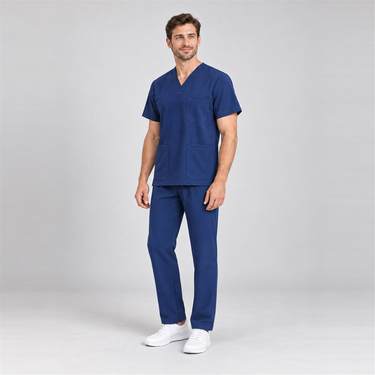 Men's V-Neck Scrub Set with Straight-Leg Pants | G&P