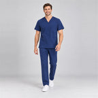 Men's V-Neck Scrub Set with Straight-Leg Pants | G&P