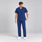 Men's V-Neck Scrub Set with Straight-Leg Pants | G&P