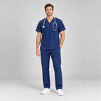 Men's V-Neck Scrub Set with Straight-Leg Pants | G&P