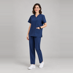 Women's V-Neck Stretch Scrub Top with 3 Pockets | G&P