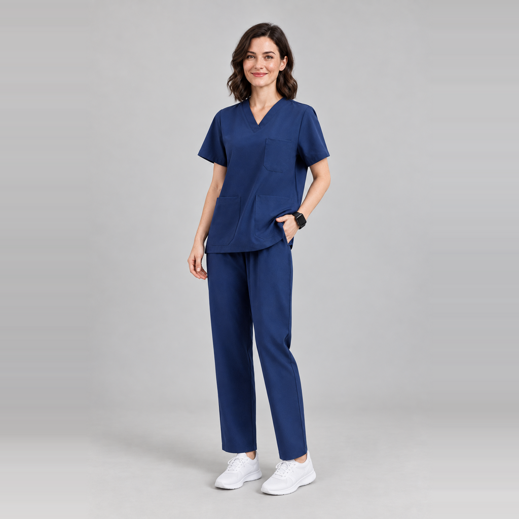 Women's V-Neck Stretch Scrub Top with 3 Pockets | G&P