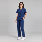Women's V-Neck Stretch Scrub Top with 3 Pockets | G&P