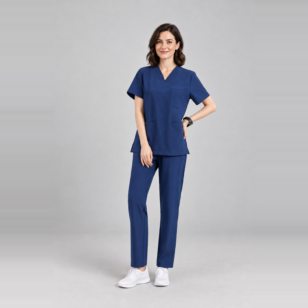 Women's V-Neck Stretch Scrub Top with 3 Pockets | G&P