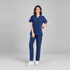Women's V-Neck Stretch Scrub Top with 3 Pockets | G&P