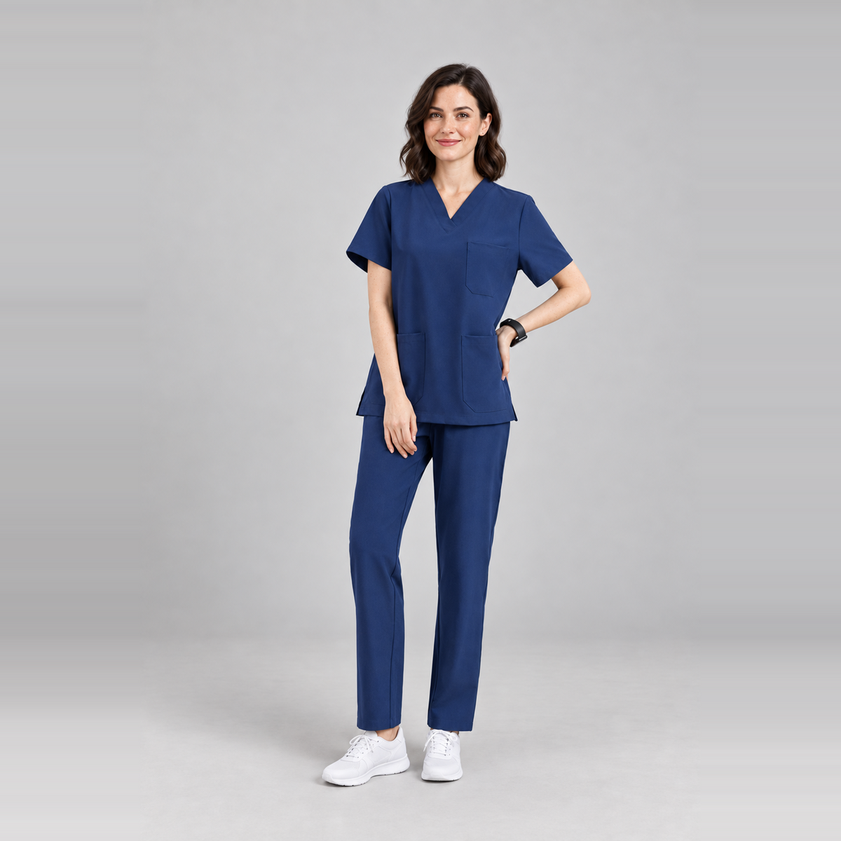 Women's V-Neck Stretch Scrub Top with 3 Pockets | G&P