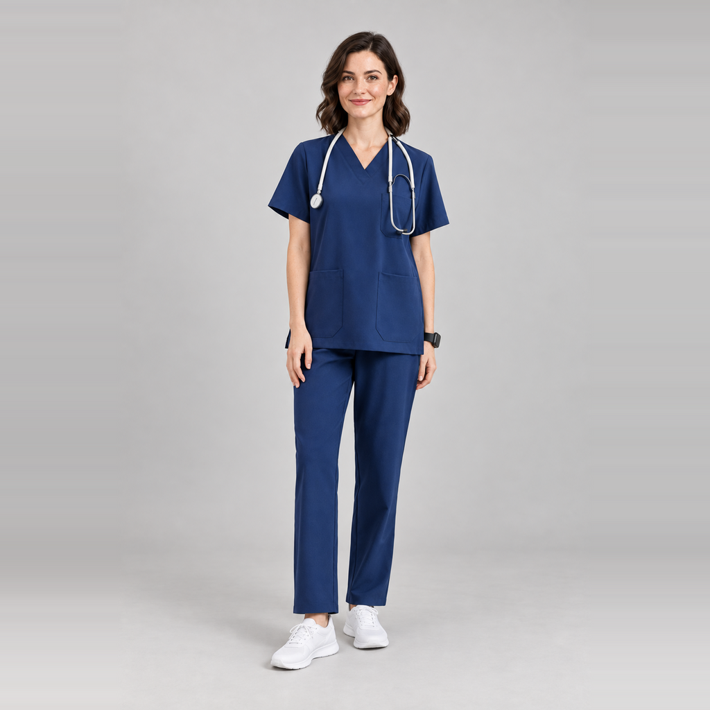 Women's V-Neck Stretch Scrub Top with 3 Pockets | G&P