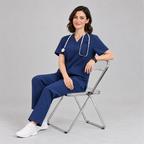 Women's V-Neck Stretch Scrub Top with 3 Pockets | G&P