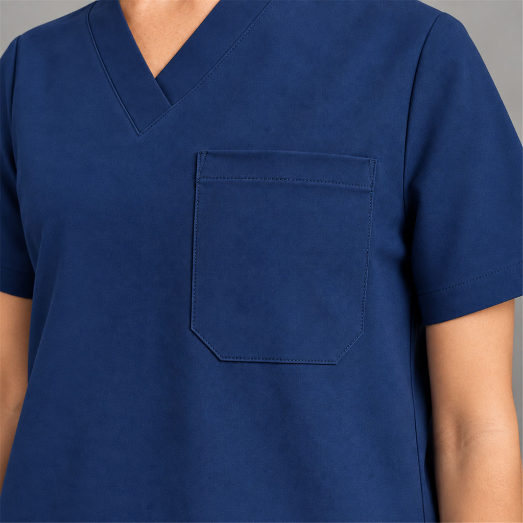 Women's V-Neck Stretch Scrub Top with 3 Pockets | G&P