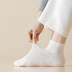 Women's Breathable Ankle Socks with Ribbed Cuff