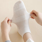 Women's Breathable Ankle Socks with Ribbed Cuff