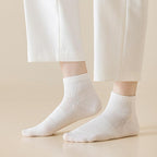 Women's Breathable Ankle Socks with Ribbed Cuff
