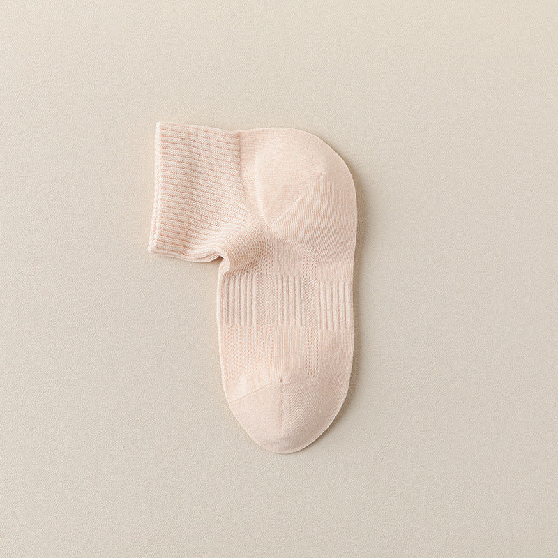 Women's Breathable Ankle Socks with Ribbed Cuff