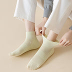 Women's Breathable Ankle Socks with Ribbed Cuff