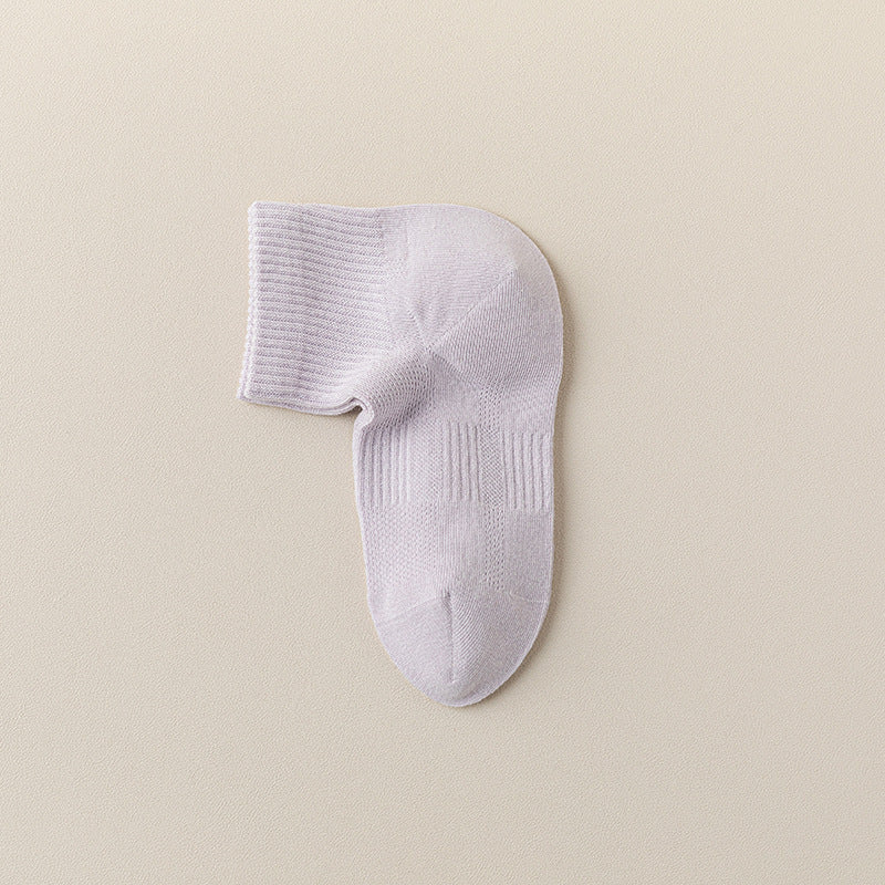 Women's Breathable Ankle Socks with Ribbed Cuff