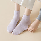 Women's Breathable Ankle Socks with Ribbed Cuff