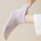 Women's Breathable Ankle Socks with Ribbed Cuff