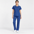 Women's Crew Neck Scrub Set with Contrast Piping | G&P