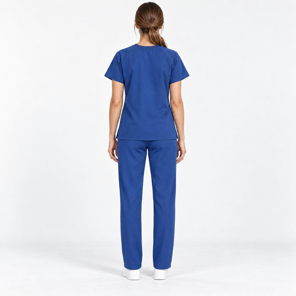 Women's Crew Neck Scrub Set with Contrast Piping | G&P