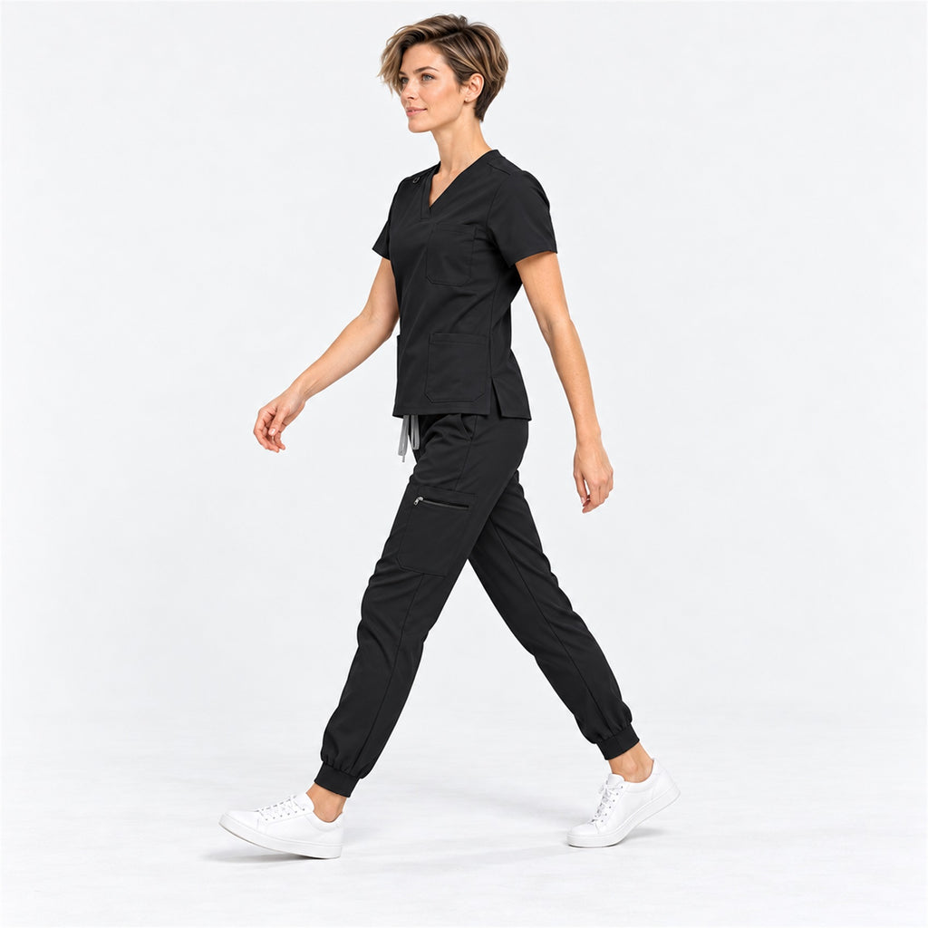 Women's V-Neck Cargo Jogger Scrub Set | G&P