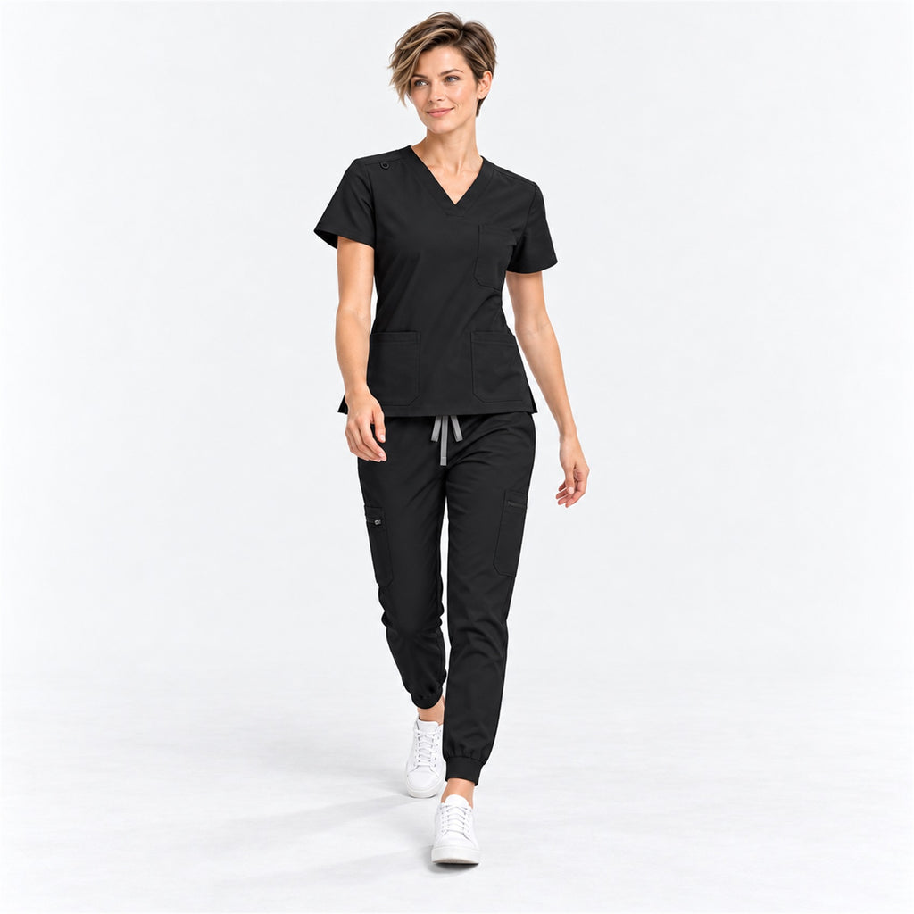 Women's V-Neck Cargo Jogger Scrub Set | G&P