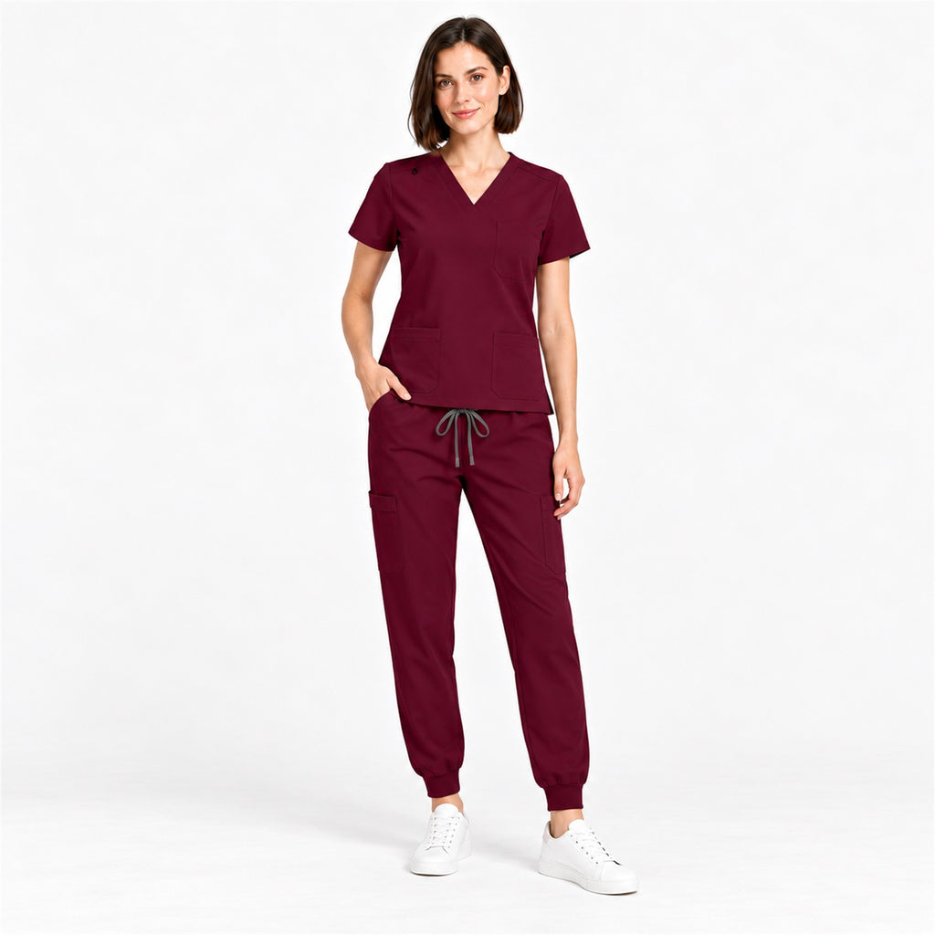 Women's V-Neck Cargo Jogger Scrub Set | G&P