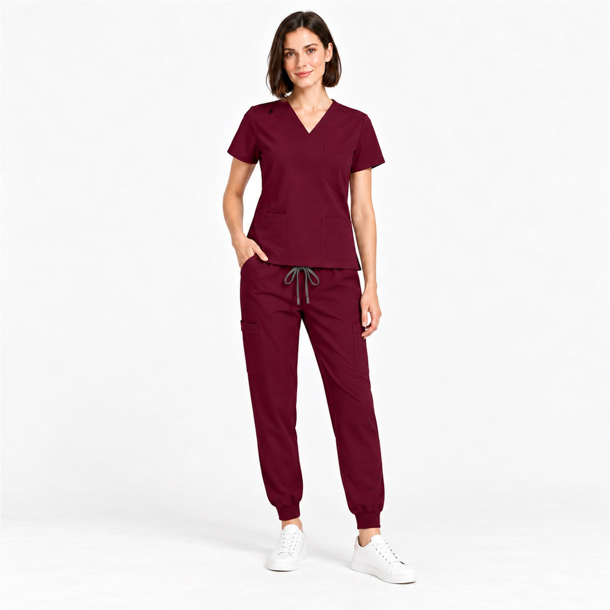 Women's V-Neck Cargo Jogger Scrub Set | G&P