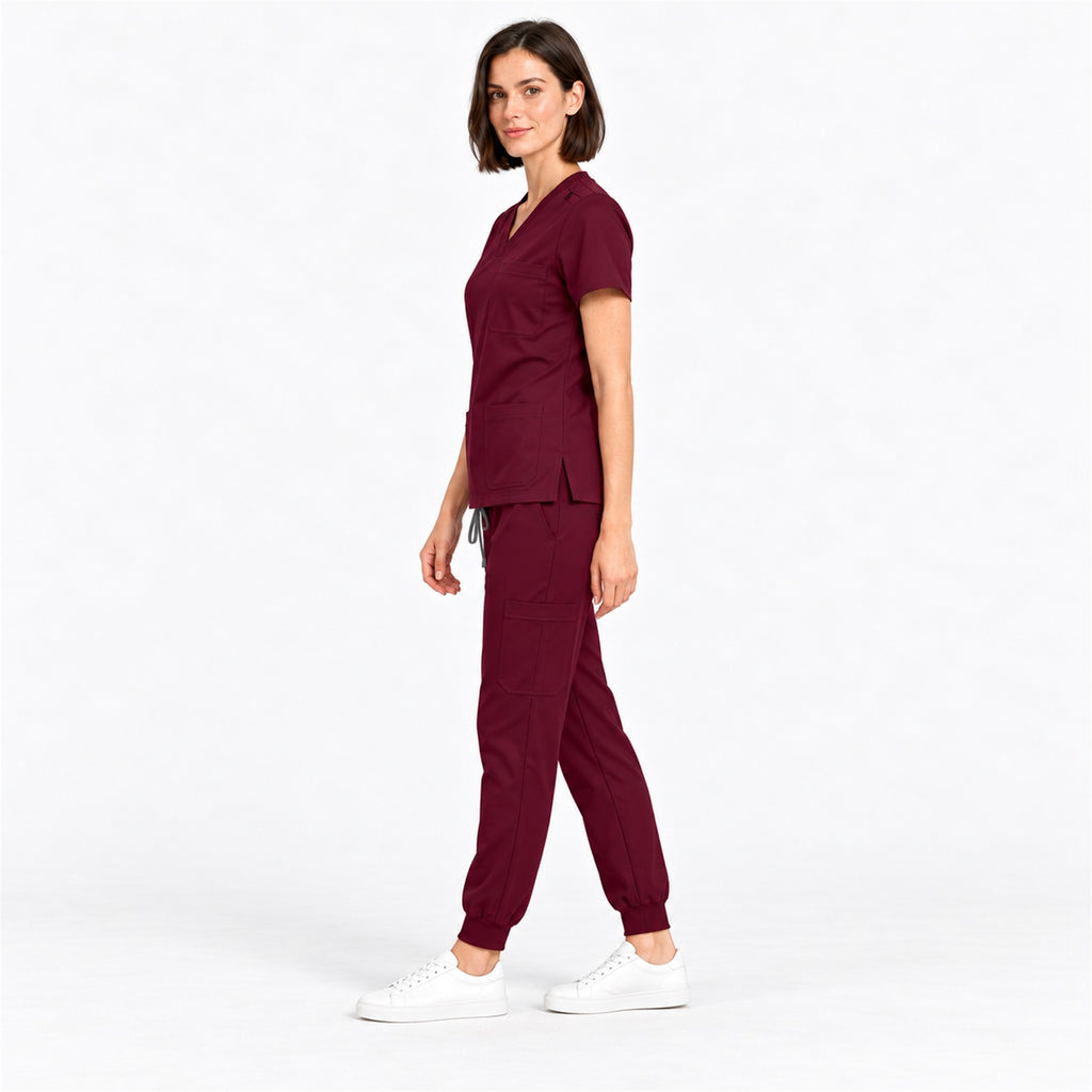 Women's V-Neck Cargo Jogger Scrub Set | G&P