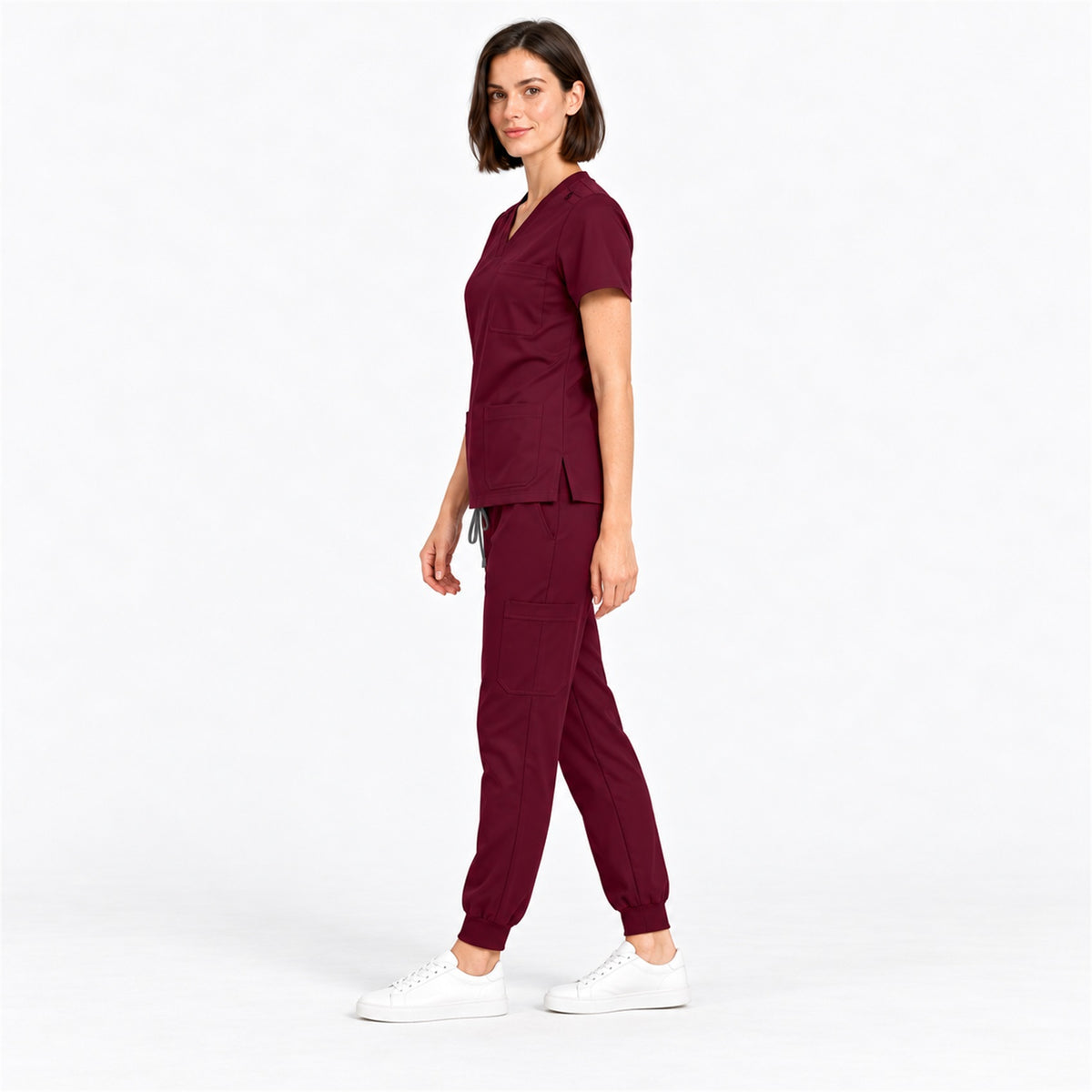 Women's V-Neck Cargo Jogger Scrub Set | G&P