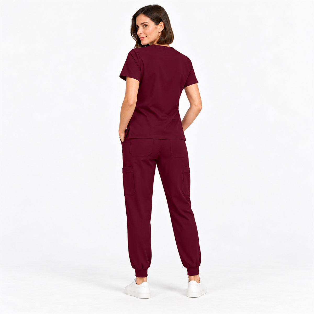 Women's V-Neck Cargo Jogger Scrub Set | G&P