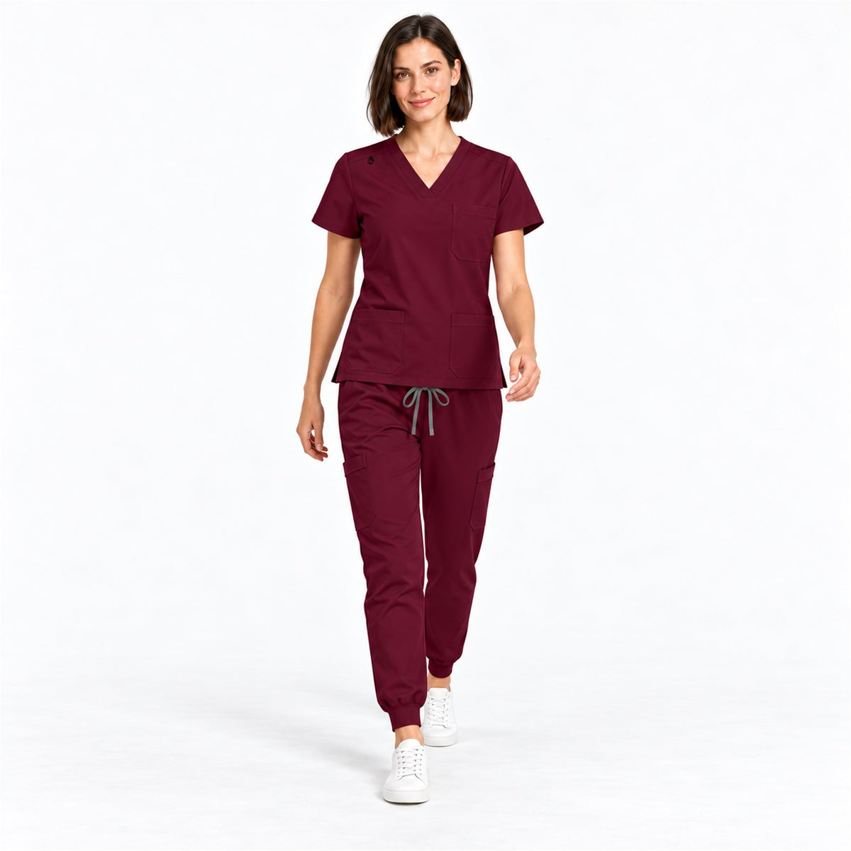 Women's V-Neck Cargo Jogger Scrub Set | G&P