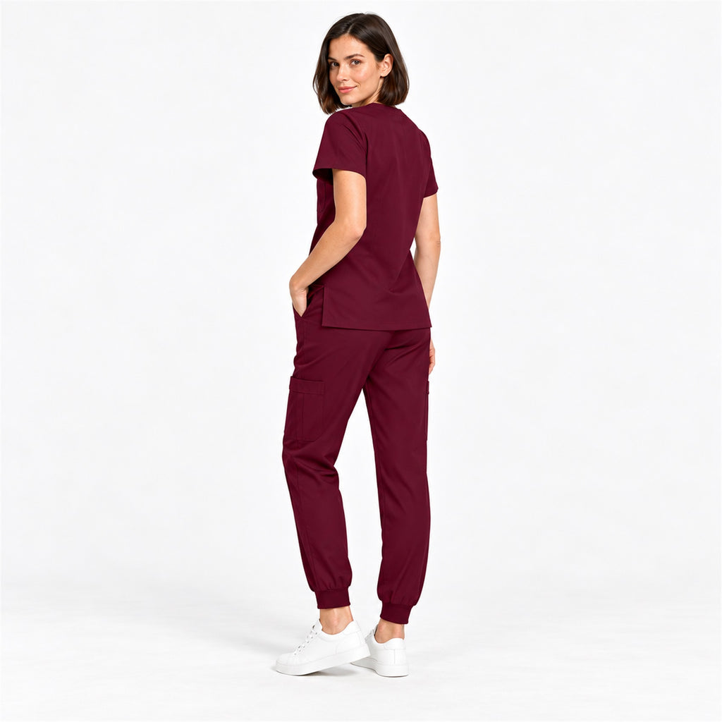 Women's V-Neck Cargo Jogger Scrub Set | G&P
