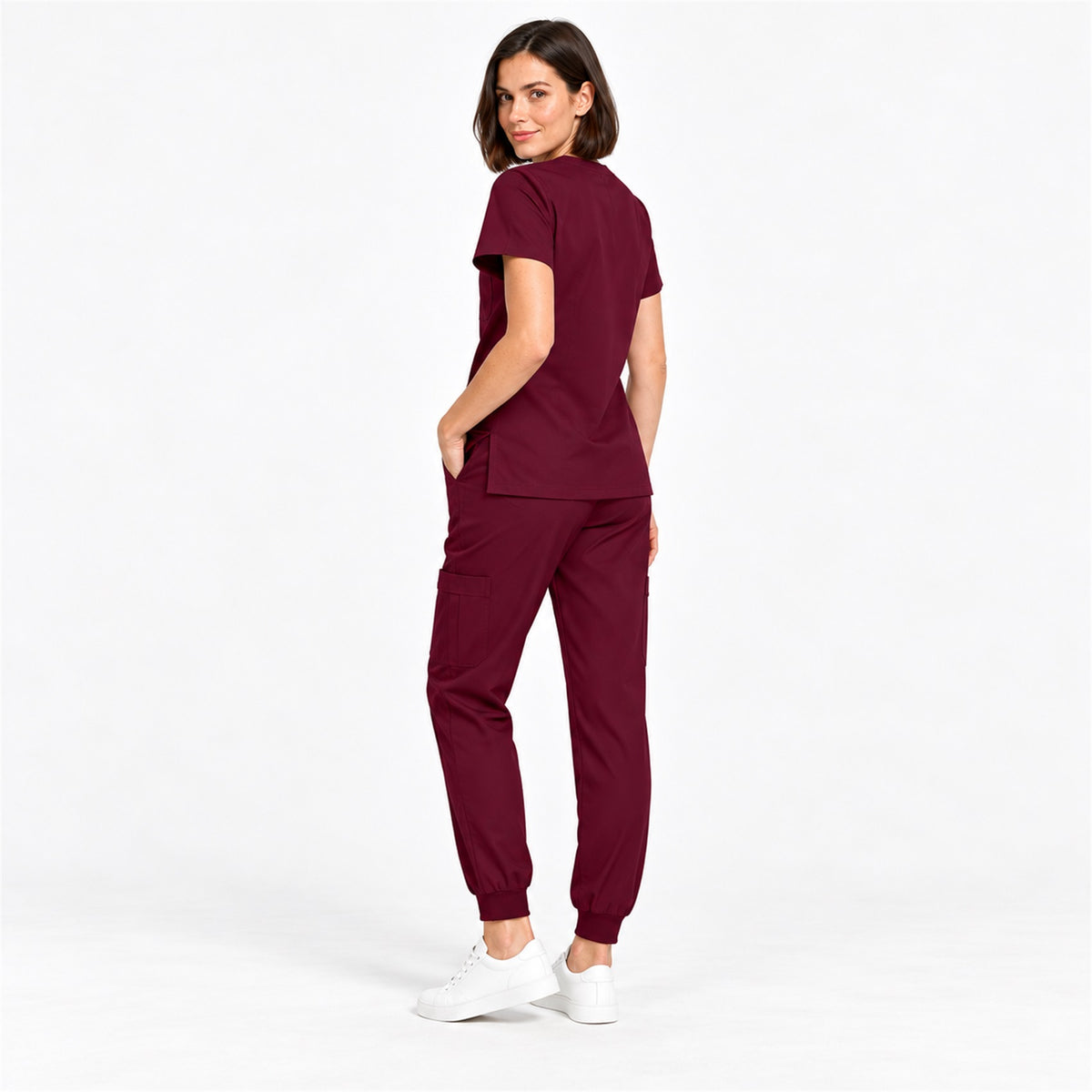 Women's V-Neck Cargo Jogger Scrub Set | G&P