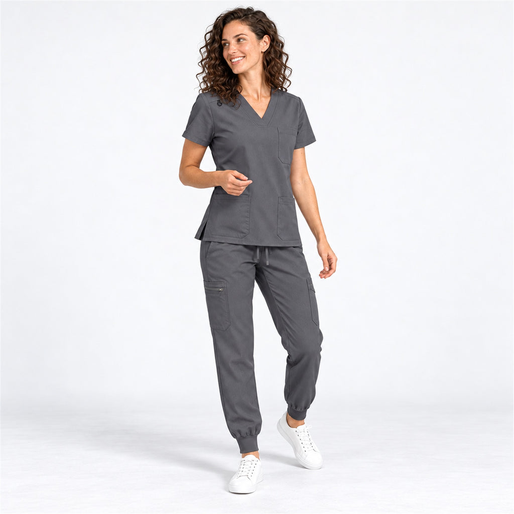 Women's V-Neck Cargo Jogger Scrub Set | G&P