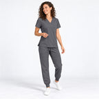 Women's V-Neck Cargo Jogger Scrub Set | G&P
