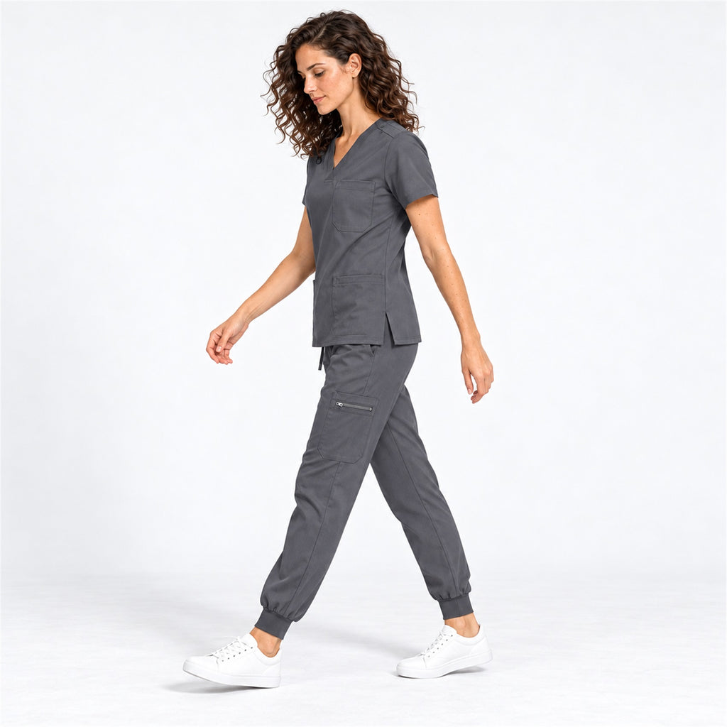 Women's V-Neck Cargo Jogger Scrub Set | G&P