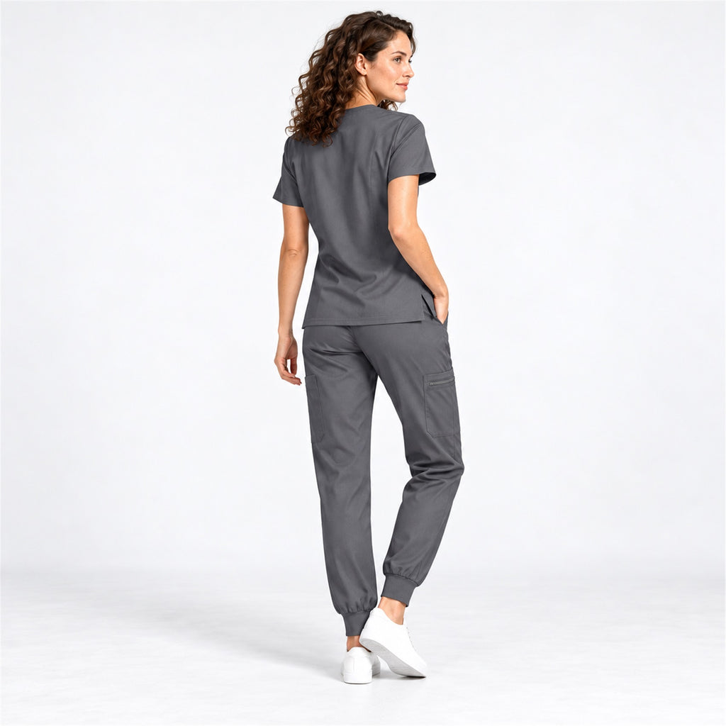 Women's V-Neck Cargo Jogger Scrub Set | G&P