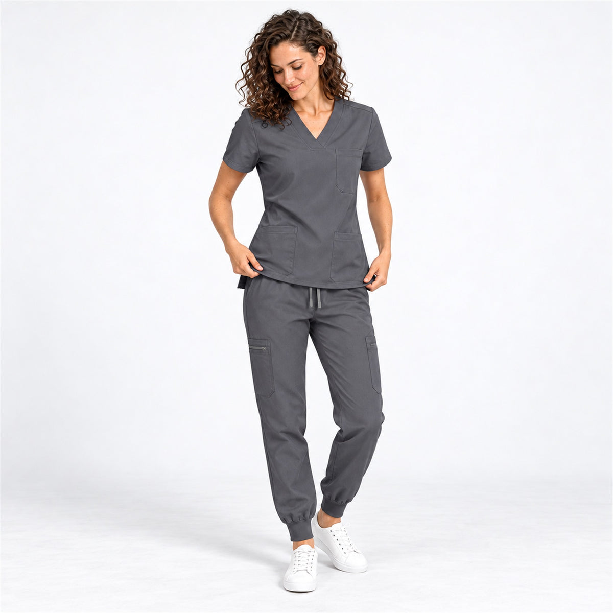 Women's V-Neck Cargo Jogger Scrub Set | G&P