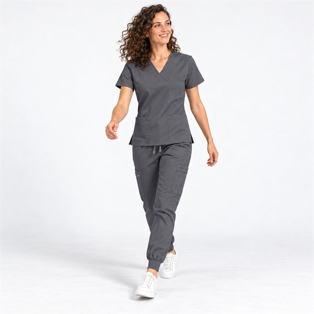 Women's V-Neck Cargo Jogger Scrub Set | G&P