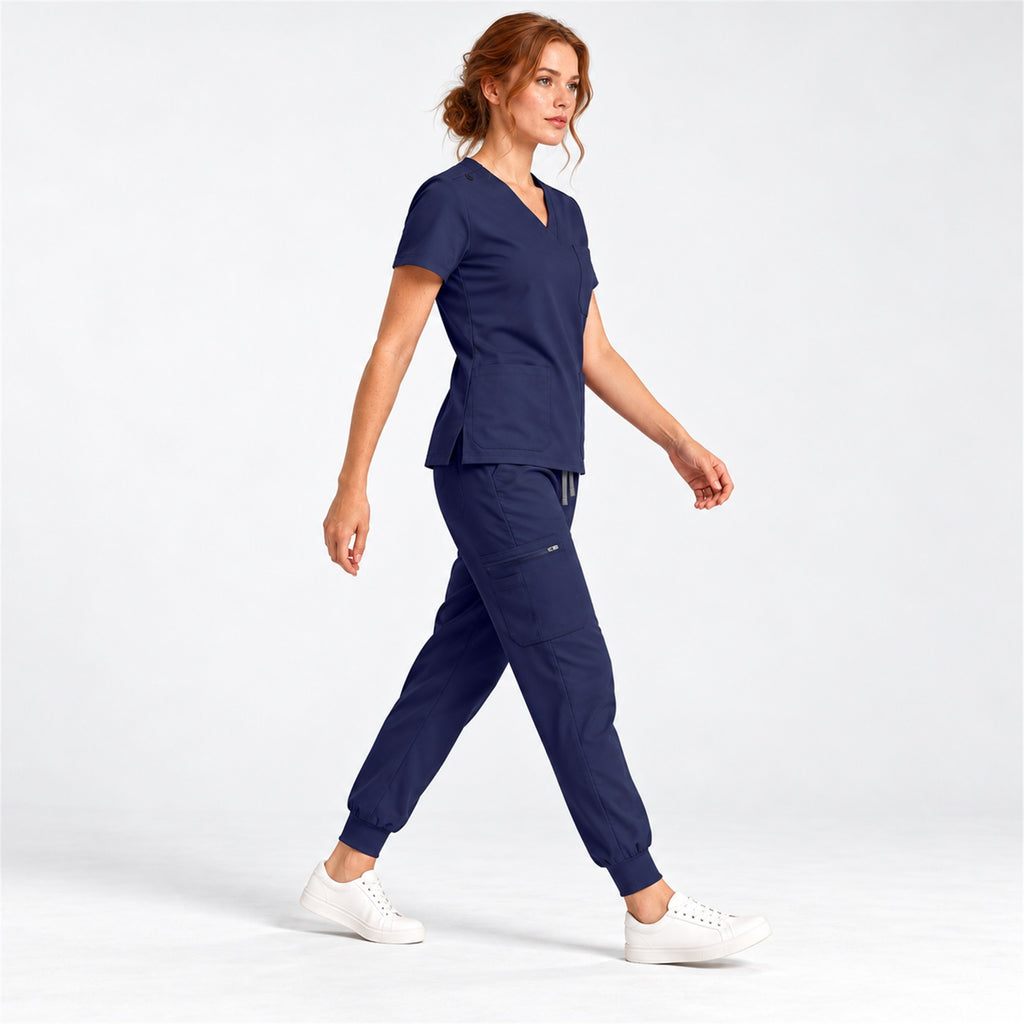 Women's V-Neck Cargo Jogger Scrub Set | G&P