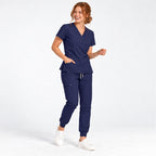 Women's V-Neck Cargo Jogger Scrub Set | G&P
