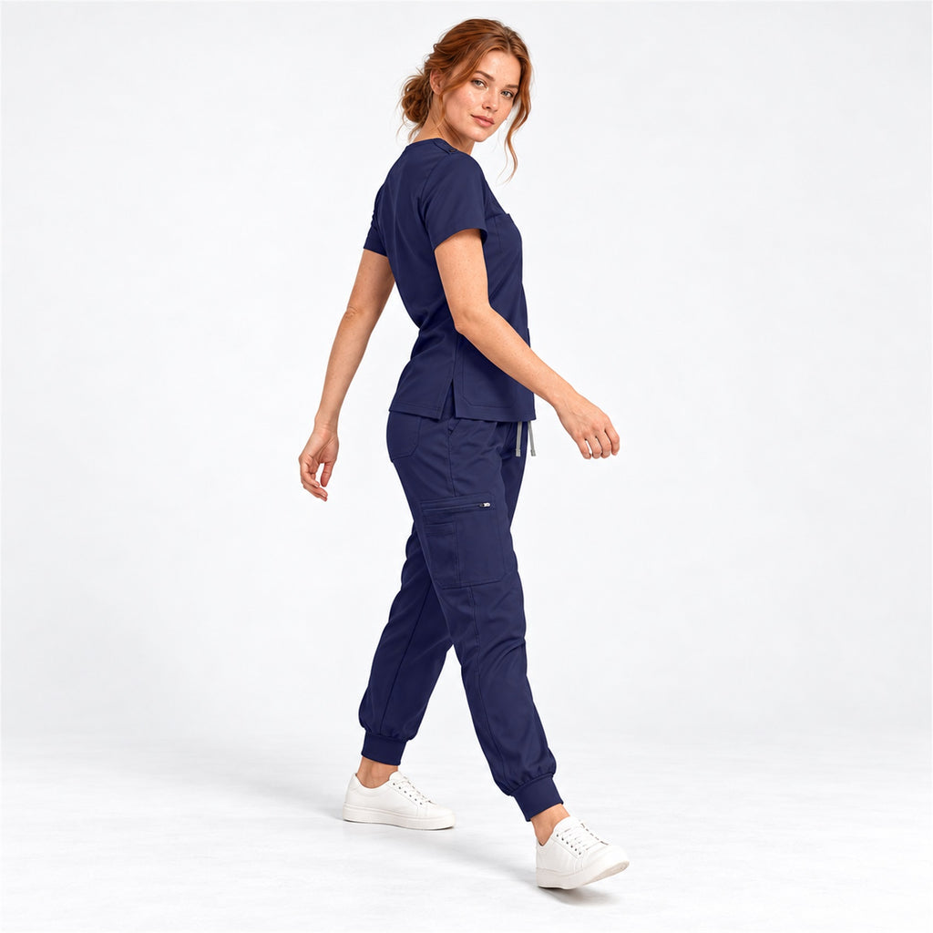Women's V-Neck Cargo Jogger Scrub Set | G&P