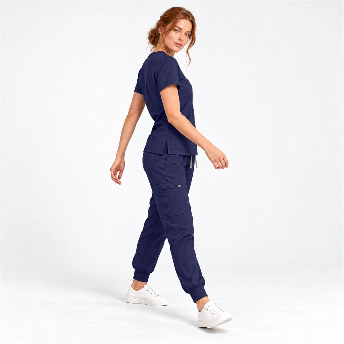 Women's V-Neck Cargo Jogger Scrub Set | G&P