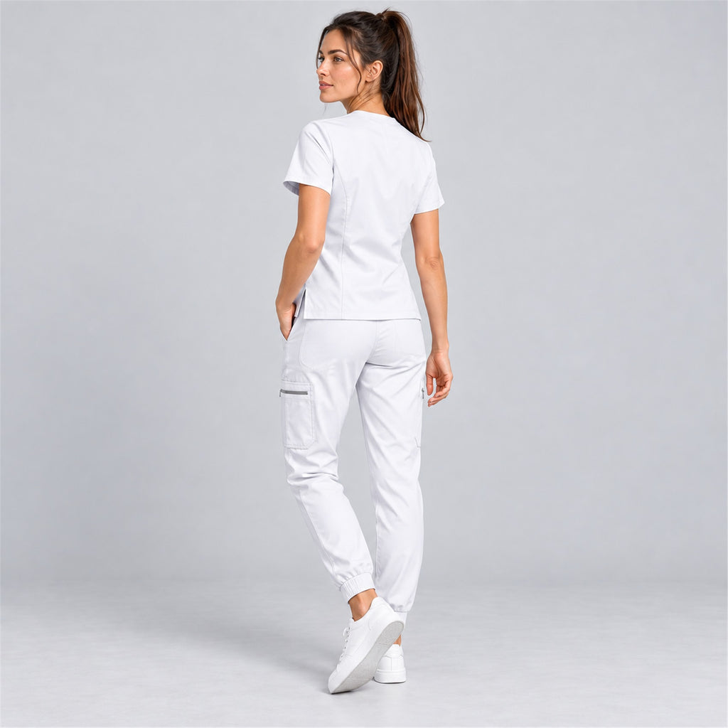 Women's V-Neck Cargo Jogger Scrub Set | G&P
