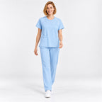 Women's Crew Neck Scrub Set with Contrast Piping | G&P