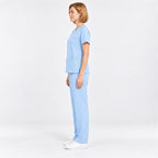 Women's Crew Neck Scrub Set with Contrast Piping | G&P