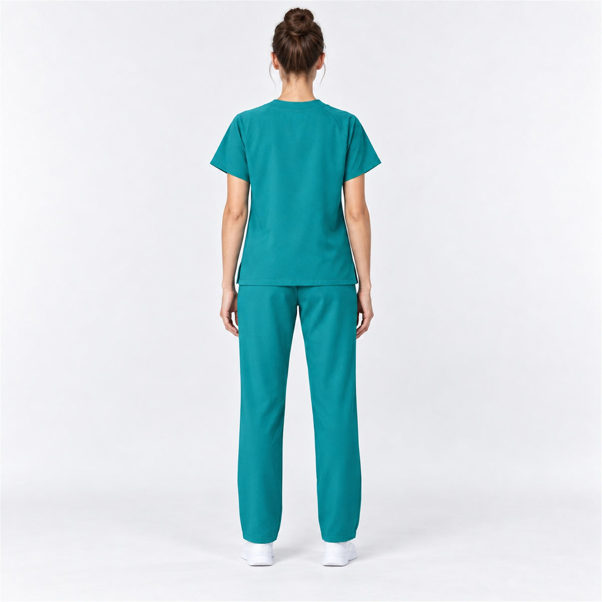 Women's Crew Neck Scrub Set with Contrast Piping | G&P