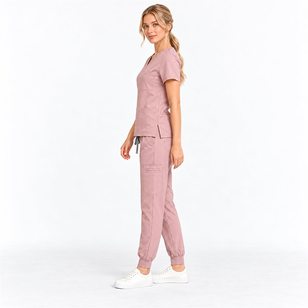 Women's V-Neck Cargo Jogger Scrub Set | G&P