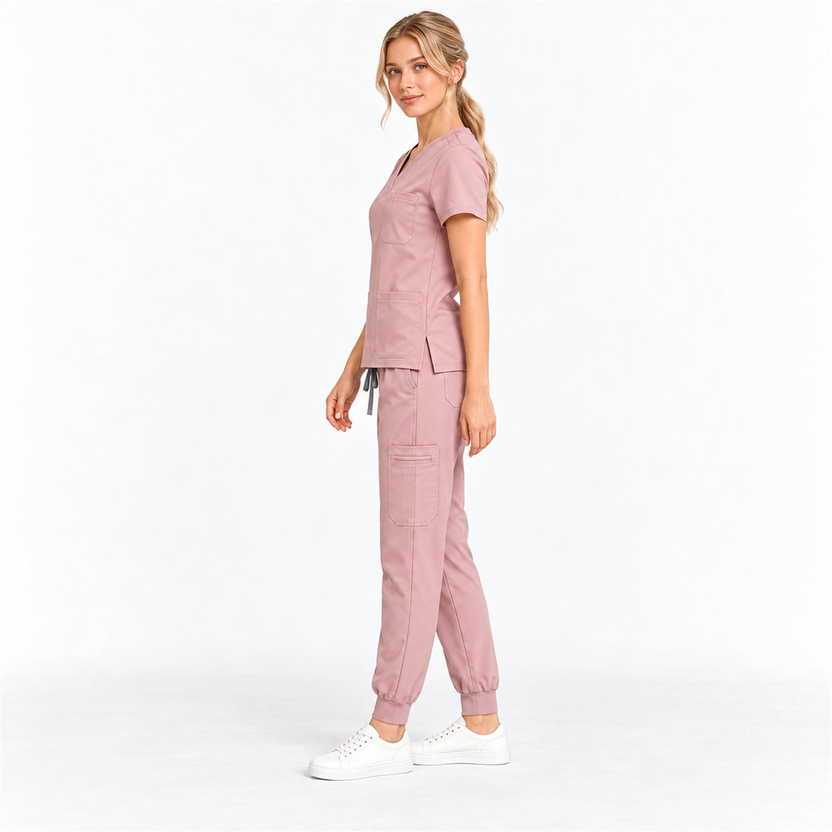 Women's V-Neck Cargo Jogger Scrub Set | G&P